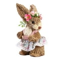 thumbnail image 2 of Artificial Easter Straw Rabbit Figure Collectible Bunny Handmade Woven Crafts Ornament for Home Farmer Children gift for garden Decor D, 2 of 8