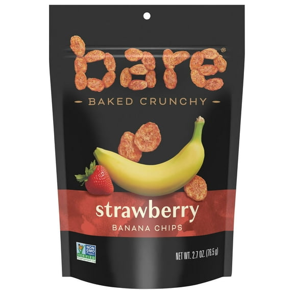 Bare Baked Crunchy Banana Chips, MDA05 Strawberry Banana, Gluten Free, 2.7 oz Bag