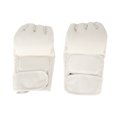 thumbnail image 1 of Mano Taekwondo Gear Guante Medio Dedo Seguro Muñequera Ajustable Guante de Boxeo para Saco de Boxeo Blanco, 1 of 5