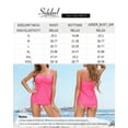 thumbnail image 6 of Sidefeel Women Solid Color Plus Size Tankini Set Swimwear with Swim Briefs Sexy Ruched Criss Cross Push Up Summer Beachwear Rose 3XL 22-24, 6 of 10