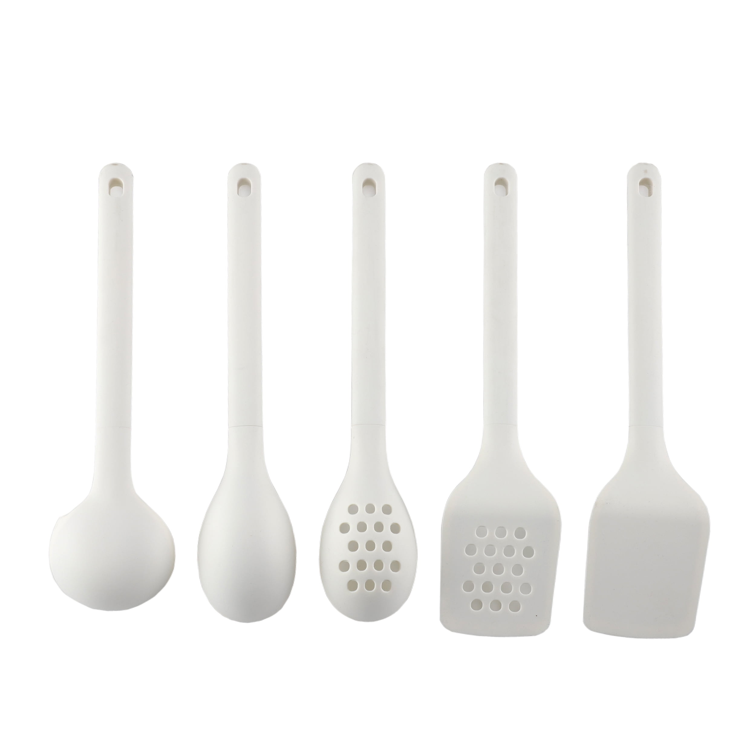 Cook with Color 5-Piece Stainless Steel & Silicone Utensil Set – Durable & Nonstick Safe