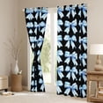 thumbnail image 3 of Feelyou Stripe Bow Black Out Curtains, Cartoon Watercolor Curtains Pack of 2 (42x63 Each), 3 of 6