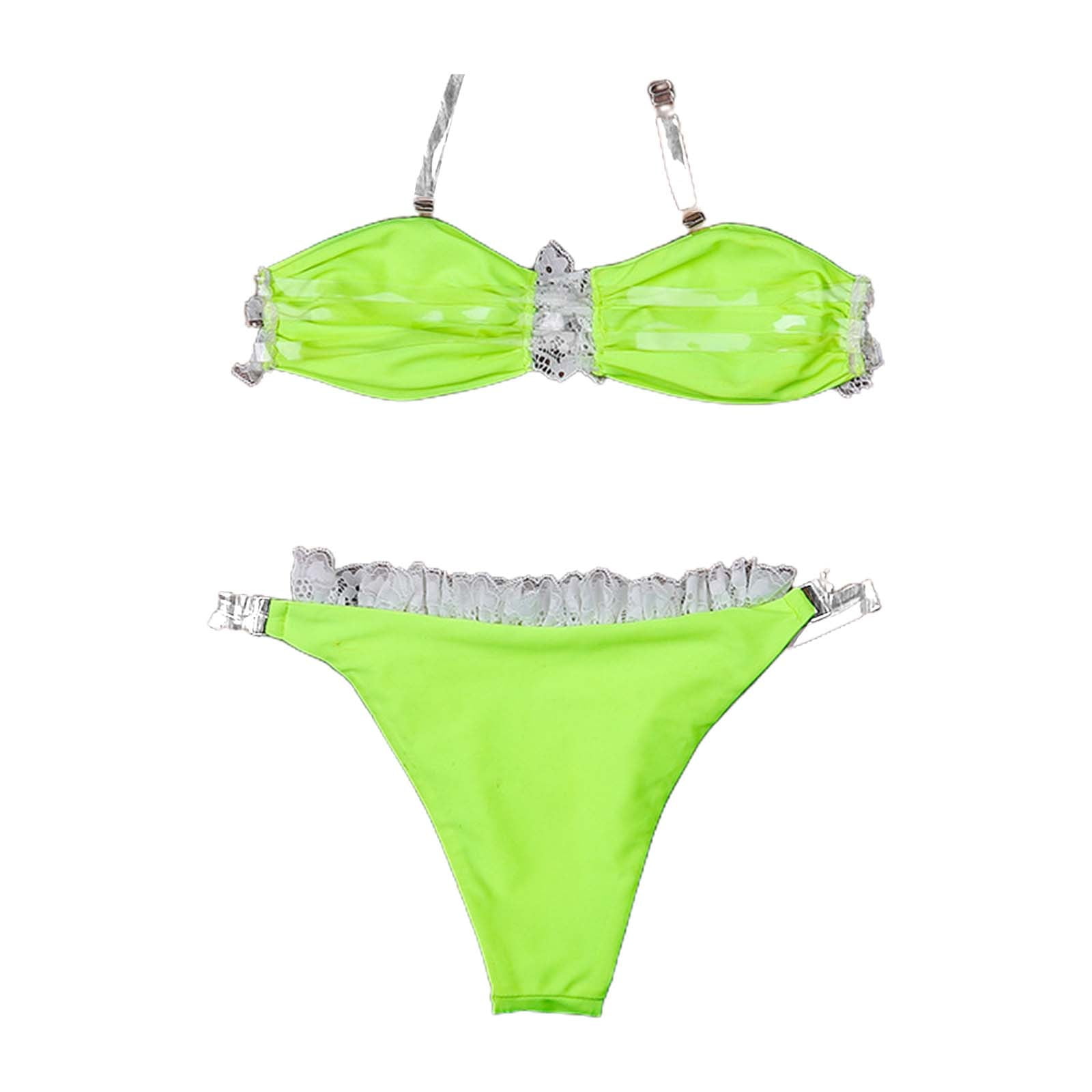 sebtyili women's 2 piece bathing suits halter ring bikini set with ...