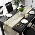 thumbnail image 3 of Marble Yellow Table Runner 48 Inches Long, Modern Abstract Ink Painting Luxury Kitchen Coffee Dining Table Decoration for Home Party Birthday Wedding Home Decor 13x48 Inches, 3 of 8