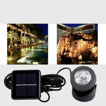 Solar Underwater Light, Dustproof Powered Lamp Single Head White Light for Yard Pond