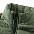 thumbnail image 4 of Mens Outdoor Quilted Vests Padded Puffy Sleeveless Jackets Zip up Stand Collar Gilet Warm Outwear Green M, 4 of 5