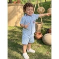 thumbnail image 5 of Loicainy Baby Boy Flag Outfit 4th of July Loose Fit Button Down Shirt  Shorts Set Patriotic Toddler Independence Day Clothes 6 12 18 24 Months 2T 3T 4T, 5 of 9