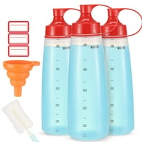 Condiment Squeeze Bottle for Sauces Wide Mouth, Plastic Squeeze Bottles for Condiments, Paint, Ketchup, Mustard, Oil, Resin, Baking, Cake Decorating, Cleaning, BPA Free-Food Grade (19 oz., 3, Count)