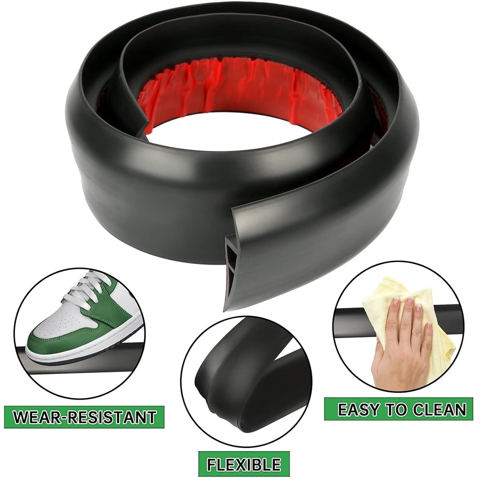 2/5" to 3/5" Floor Transition Strip 78 inch Vinyl Door Threshold Flooring Transition Strip Self Adhesive Carpet Edging Strip for Laminate Doorway Edge Threshold