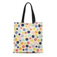 thumbnail image 1 of JSDART Sac Fourre-Tout en Toile Motif Coloré à Pois Verts Clip Artistique Abstrait Sac à Provisions Réutilisable, 1 of 1