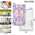 thumbnail image 3 of 2 Pack Pink Bow Hand Towel Cotton Ultra Soft and Highly Absorbent Face Towel Bath Decor Quick Drying Fingertip Towel 16x28 Inches Wash cloth, 3 of 7