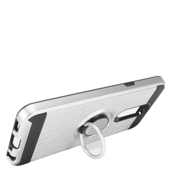 GSA Brushed Hybrid w/Ring Stand For LG K40/LM-X420/LG Solo LTE Silver/Black