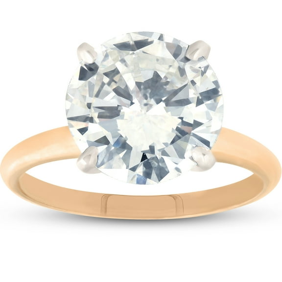 Pompeii 3ct Round Cut Diamond Solitaire Engagement Ring 14k Yellow Gold Lab Grown (I,VS2)