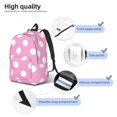 thumbnail image 4 of Yiaed Pink And White Polka Dot Print Backpack, Premium Laptop Backpack, Travel Backpack for Women, Lightweight Backpacks, Comfortable Back Pack-Medium, 4 of 7