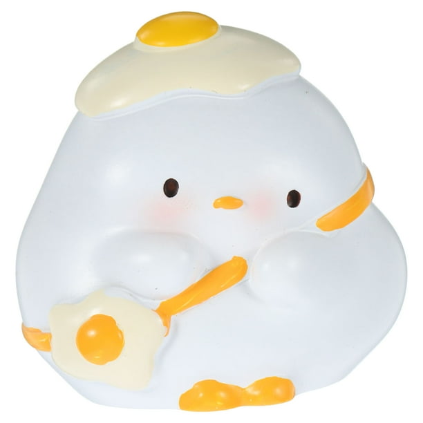 KAKOWELY Figura de pollo de resina, adorno de escritorio, estatua de pollito pequeño, decoración de pollito de dibujos animados