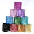 thumbnail image 2 of ERDOUY Hotel Restaurant Set Up 8 Rows of Mesh Diamond Napkin Buckles for Festivals and Wedding Supplies Simulated Diamond Decorative Napkin Rings (Light Blue, 30 pieces), 2 of 3