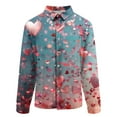 thumbnail image 3 of guisaled Valentines Button Down Shirt Men Long Sleeve Heart Printed Tee Shirts Loose Fit Dressy Casual Vacation Dating Tops Valentines Day Gifts, 3 of 5
