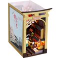 thumbnail image 3 of DIY Book Nook Kit 3D Wooden Puzzle Bookshelf Insert Decor with LED Light Sakura DIY Miniature Dollhouse Model Kit Creative Educational Bookshelf Insert Bookend Building Kits for Kids Adul, 3 of 11