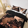 thumbnail image 3 of Erosebridal Cute Capybaras With Carrot Twin Bedding For Children,Japanese Style Sakura Duvet Cover Set For Kids Boys Girls,2pcs,No Comforter,Black Reversible, 3 of 6