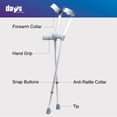 thumbnail image 5 of Muletas de antebrazo Days, tamaño adulto alto, puños giratorios y muletas para apoyar las piernas después de una lesión o cirugía, altura ajustable y muletas con mango para usuarios mayores, discapaci, 5 of 5