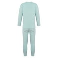 thumbnail image 2 of Miutii Kids Striped Thermal Underwear Set Boys Girls Long Johns Base Layer Long Sleeve T-Shirt Tops with Leggings Set Light Green 9-10, 2 of 7