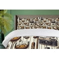 thumbnail image 4 of Ambesonne Man Cave Duvet Cover Set, Iced Whiskey Watches Cigar, Calking, Amber Brown and Taupe, 4 of 6