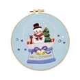 thumbnail image 2 of Abbracc Christmas Embroidery Kit for Adult Material Package Xmas Hand Embroidery Set Snowman, 2 of 9