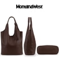 thumbnail image 3 of Bolso de mano Montana West Hobo de piel vegana con monedero, juego de 2 piezas, 3 of 6