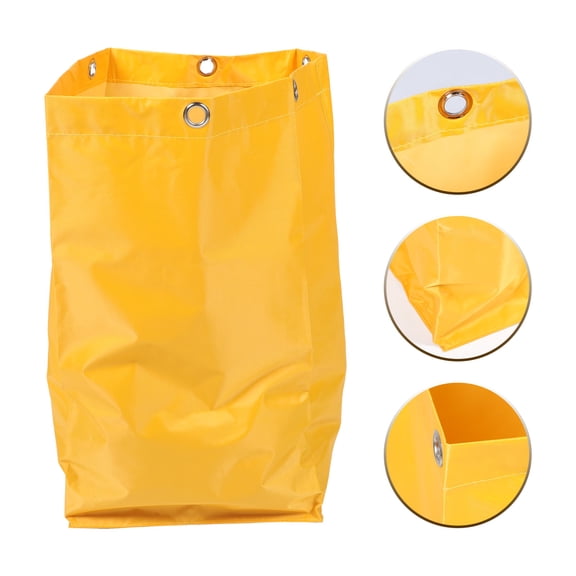 Luxshiny Yellow Janitorial Cart Bag, Strong Metal Eyelets, Convenient and Eco-Friendly, 1Pc