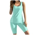 thumbnail image 1 of MKLEKYY Traje De Baño Corto Informal Para Mujer, Con Pantalones Cortos, Talla Grande, Estampado, Espalda De Tiras, Conjunto De Dos Piezas, 1 of 3