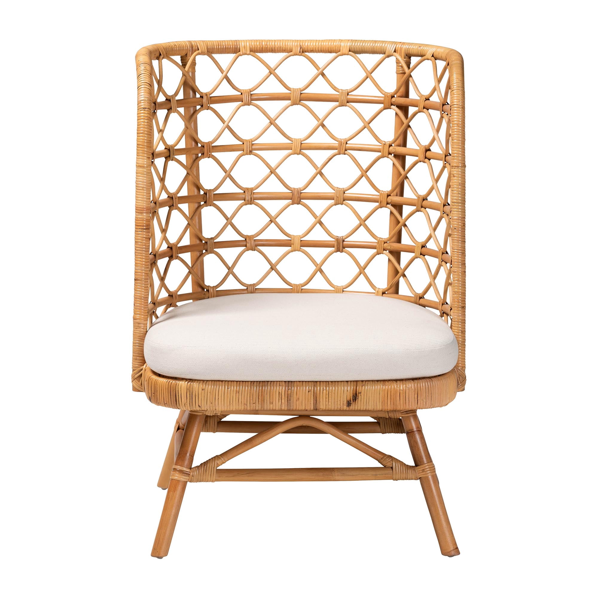 bali & pari Tania Boho Accent Chair, Light Honey
