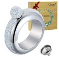 thumbnail image 2 of Qingo Bracelet Flask Bangle Flasks Creative Stainless 304 Steeland Hip Flask Funnel Set For Women 3.5 oz (Sliver With Rhinestones Lid), 2 of 10