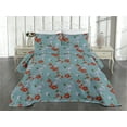 thumbnail image 2 of Ambesonne Nature Quilted Coverlet 3 Pcs, Fashion Vintage Flora Art, King Size, Burnt Orange and Grey Teal, 2 of 4
