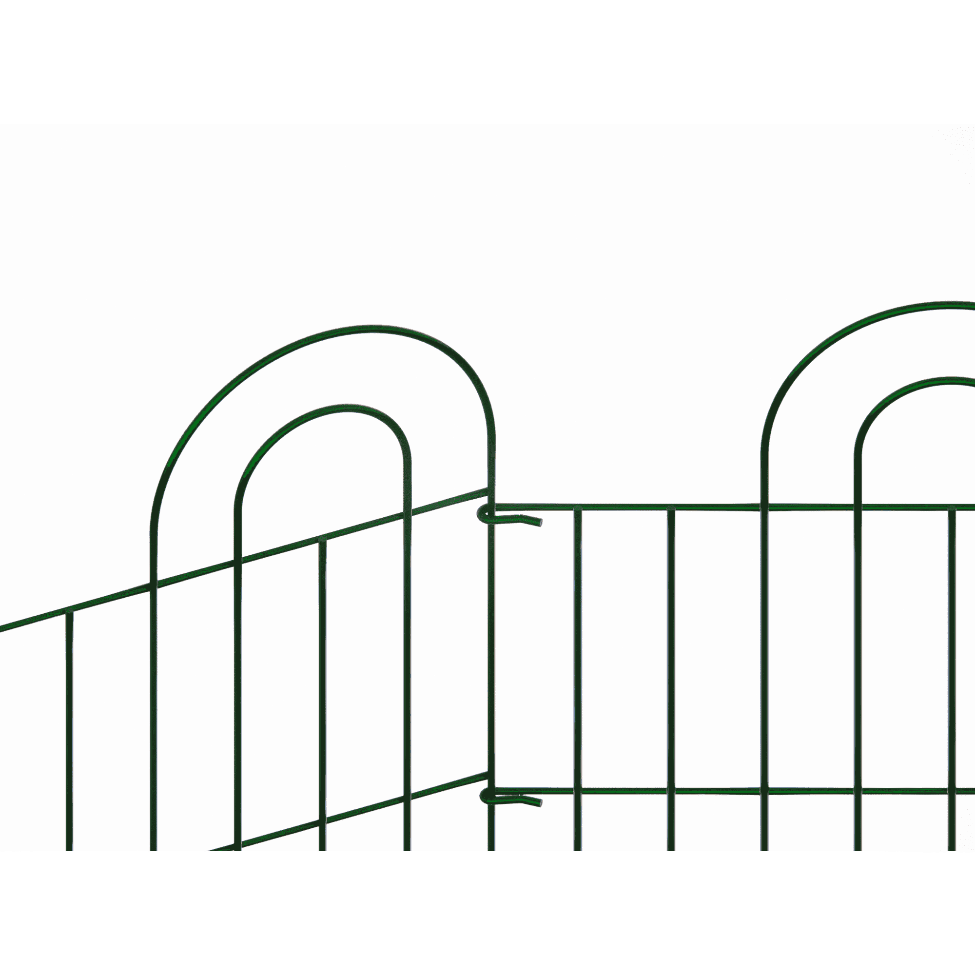 Holaki 14 Panels 32 in(H) X 20.4ft(L)Decorative Outdoor Garden Fence for Yard Animal Barrier Fencing Galvanized Rustproof Metal Fence Panels Garden Fencing for Flower Bed Fence Dark Green