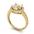 thumbnail image 2 of 1.8 ct Round Cut Natural Morganite with Simulated Diamond Halo Accents 14K Yellow Gold Womens Engagement Ring, 2 of 5