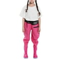 thumbnail image 2 of Abomasnow Toddlers Kids Waterproof Waders Rain Pants Girls Boys Youth Fishing Waders with Boots Hot Pink 3-13 Years, 2 of 4