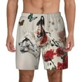 thumbnail image 2 of Picia Floral Leopard Butterflies pattern Mens Swim Trunks with Compression Liner Stretch Beach Shorts Quick Dry with Zipper Pockets No-Chafing Board Shorts-X-Large, 2 of 9