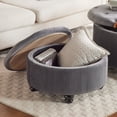 thumbnail image 5 of No-Assembly Storage Ottoman: 4-in-1 Footrest, Seat, Coffee Table with 12 Gallon Hidden Storage. Supports 300lbs, 24 Inches., 5 of 8