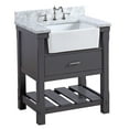 thumbnail image 5 of Charlotte 30" Farmhouse Bathroom Vanity with Marine Gray Cabinet and Carrara Marble Top, 5 of 5