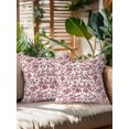 thumbnail image 2 of Waterproof Outdoor Throw Pillows with Inserts 16"x16" Set of 2, Red Boho Flower Soft Decorative Pillowcases for Couch Bedroom, Vintage Paisley Farmhouse Pattern Pillow Covers for Sofa Living Room, 2 of 8
