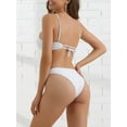 thumbnail image 3 of DARING DIVA Women's O Ring Ribbed Bikini Sets Medium White, 3 of 6