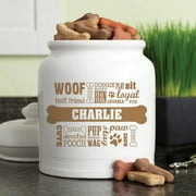 Personalized Dog Words Treat Jar Available In Multiple Colors