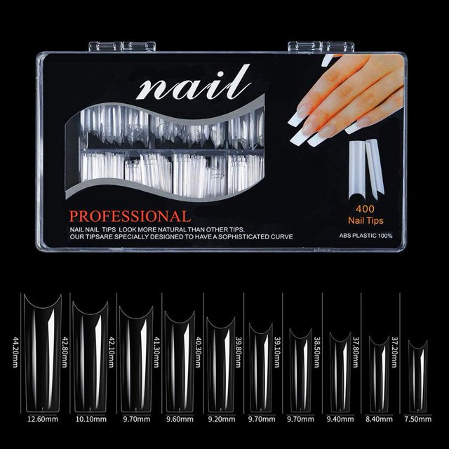 Boxed Long Pointe French Nails Lengthens Nai