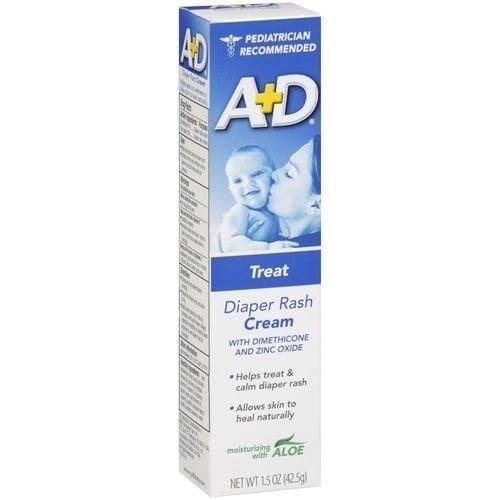 2 Pack A + D Diaper Rash Cream Treatment with Aloe 1.5oz Each