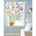 thumbnail image 2 of Spring Floral Tie Up Curtains for Window, Thermal Insulated Balloon Shade Adjustable Rod Pocket Curtains Valance Panels for Kitchen Bathroom Cafe 42 x 54 Gradient Boho Watercolor Botanical Plant, 2 of 6