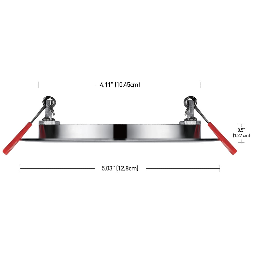Globe Electric 9 Watt 4" Brushed Nickel Integrated LED Ultra Slim Recessed Lighting Kit