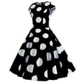 thumbnail image 2 of ALLLIST Black Womens Dresses Vintage A Line Crew Neck Skater Dress Short Sleeve Polka Dot Party Teen Dresses, 2 of 5