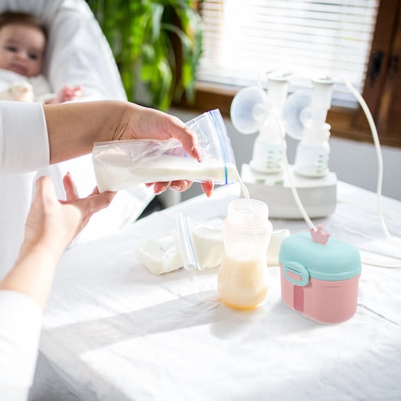 FRCOLOR Pink Milk Powder Box for Home Safe Reusable Travel Baby Food Holder PP Material Ample Space 3.9oz