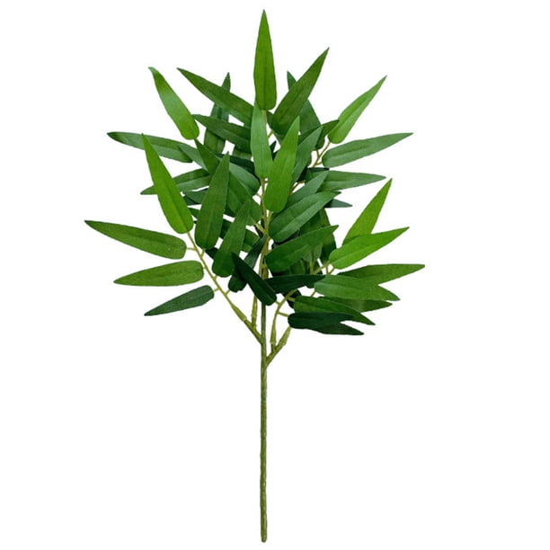 Tallo doblado para la entrega hoja mesa de comedor arreglo floral mesa de comedor planta verde hoja de eucalipto abanico estilo D hoja de bambú A04400 material plástico + alambre ANGGREK Otros