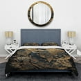 thumbnail image 3 of Designart "Graceful Japanese Lady VII" Japon Woman Bedding Covert Set - Woman Japon Gold Fashion Bed Set With 2 Shams, 3 of 6